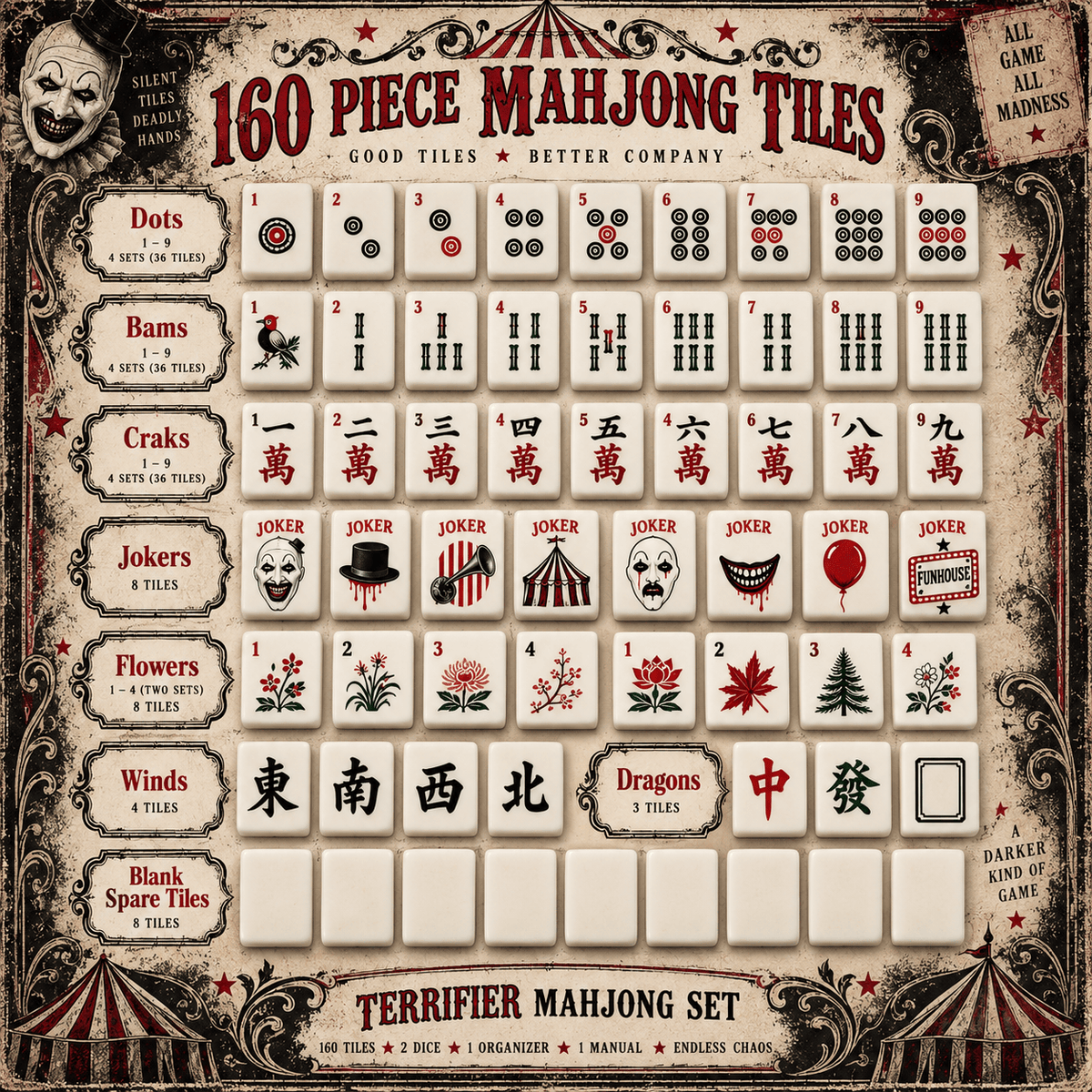 Premium TEF Mahjong Tiles Set TNSM