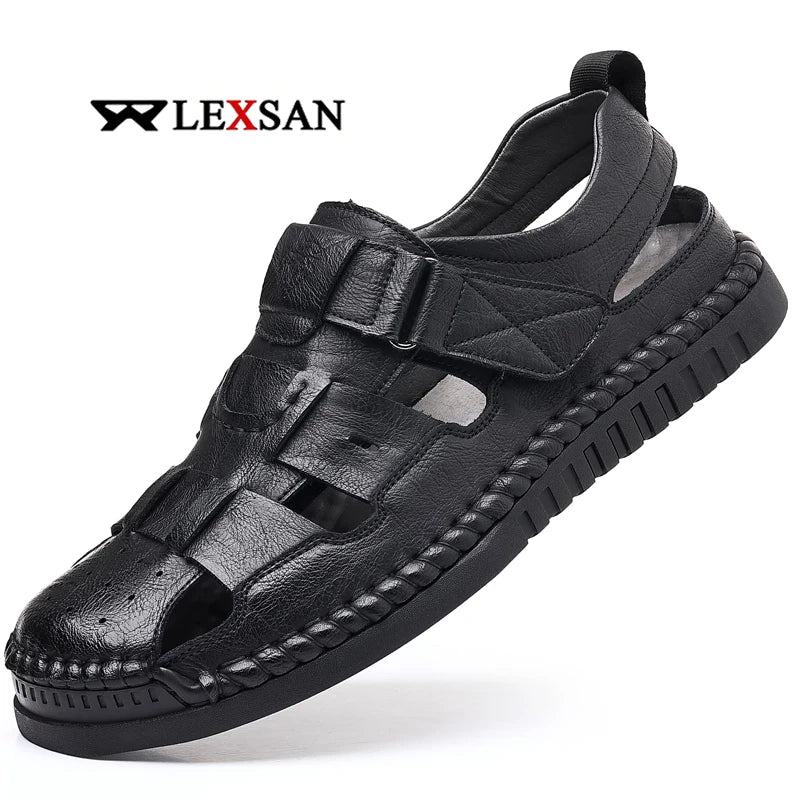 Summer Men's Genuine Leather Sandals Casual Outdoor Beach Shoes Roman Style Comfortable Mens Footwear for Spring And Autumn
